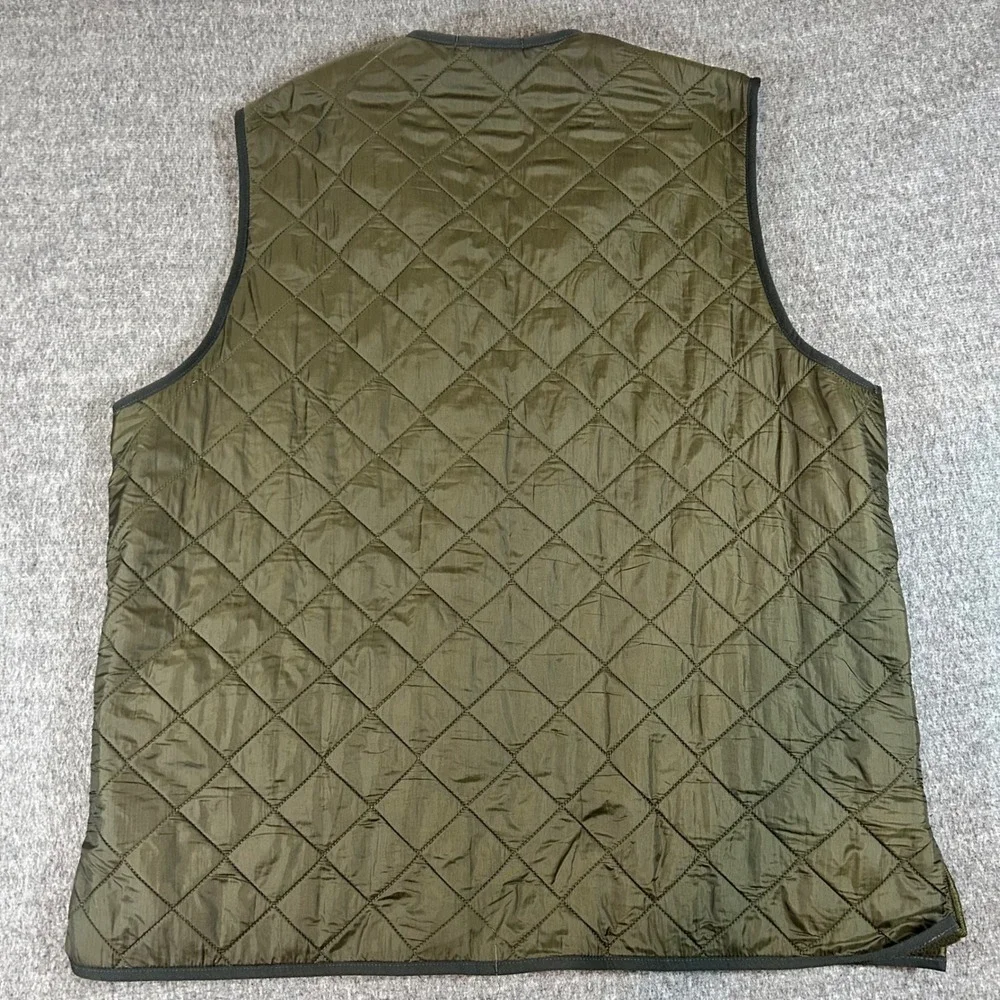 Barbour Polarquilt Waistcoat Zip-In Liner Mens XL Olive Green Quilted Vest Shoot